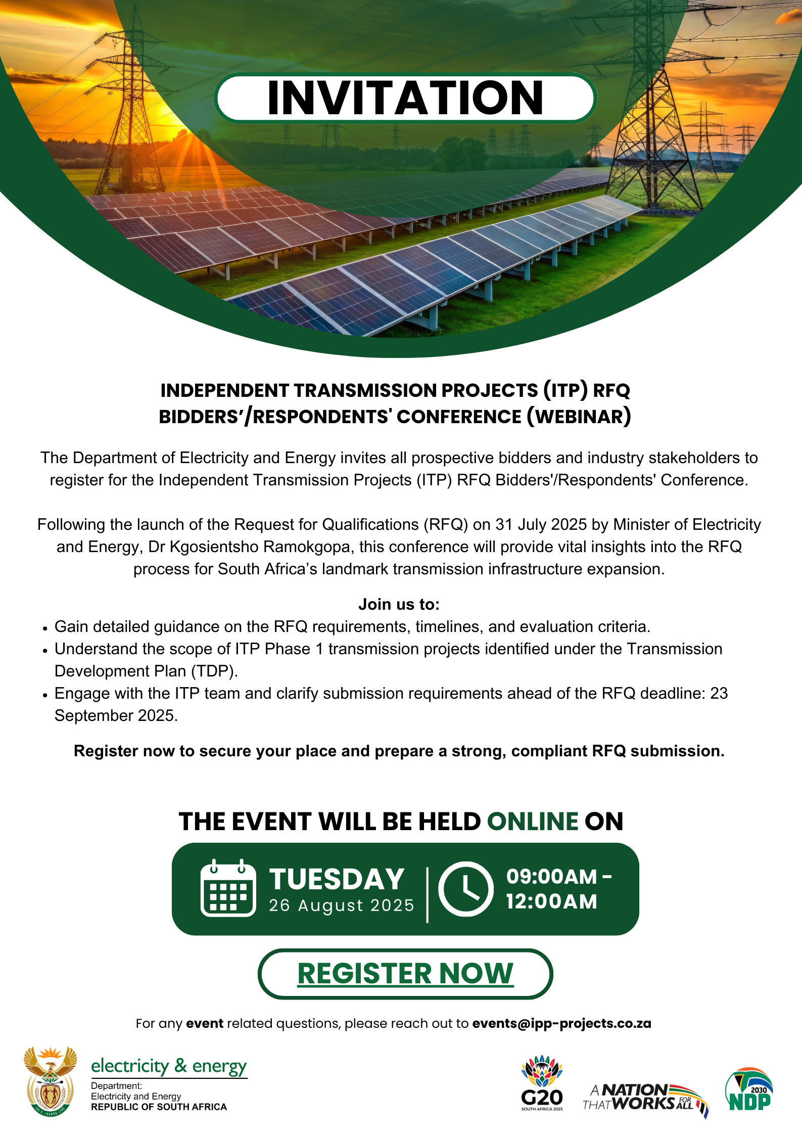 Invitation  ITP RFQ Respondent's Conference